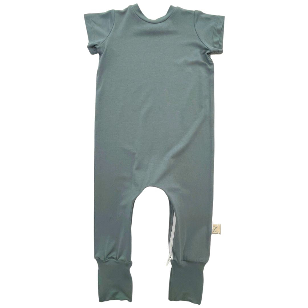 Zipease Deep Teal Bamboo Lyocell Zip Romper