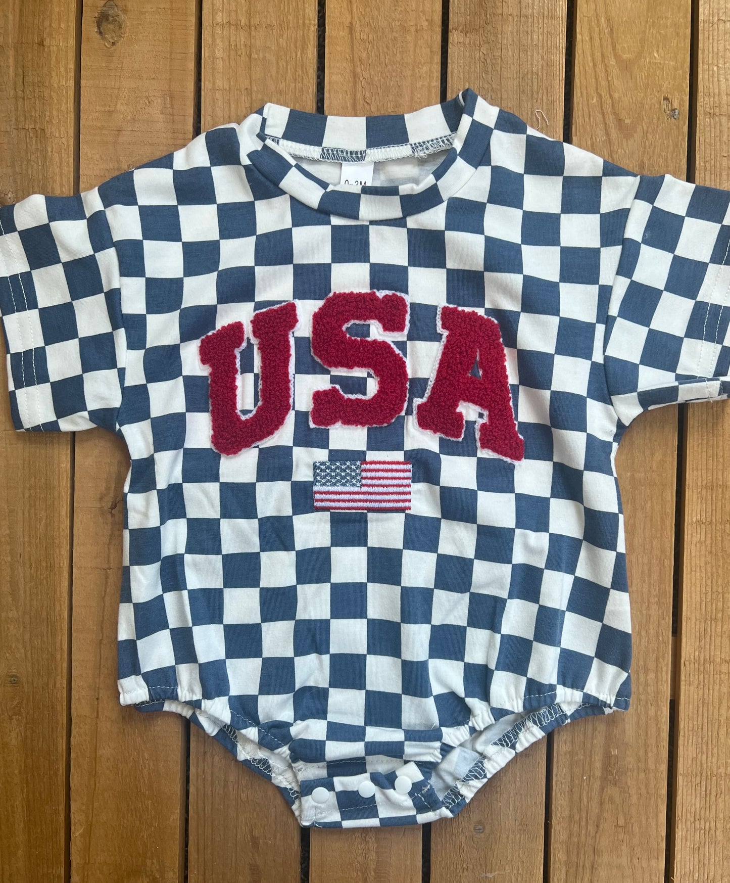 Checkered USA Romper