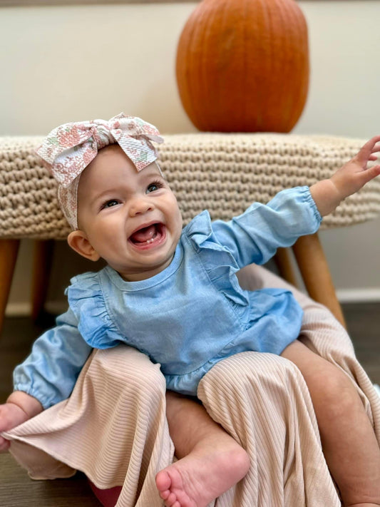 Chambray Ruffle Romper