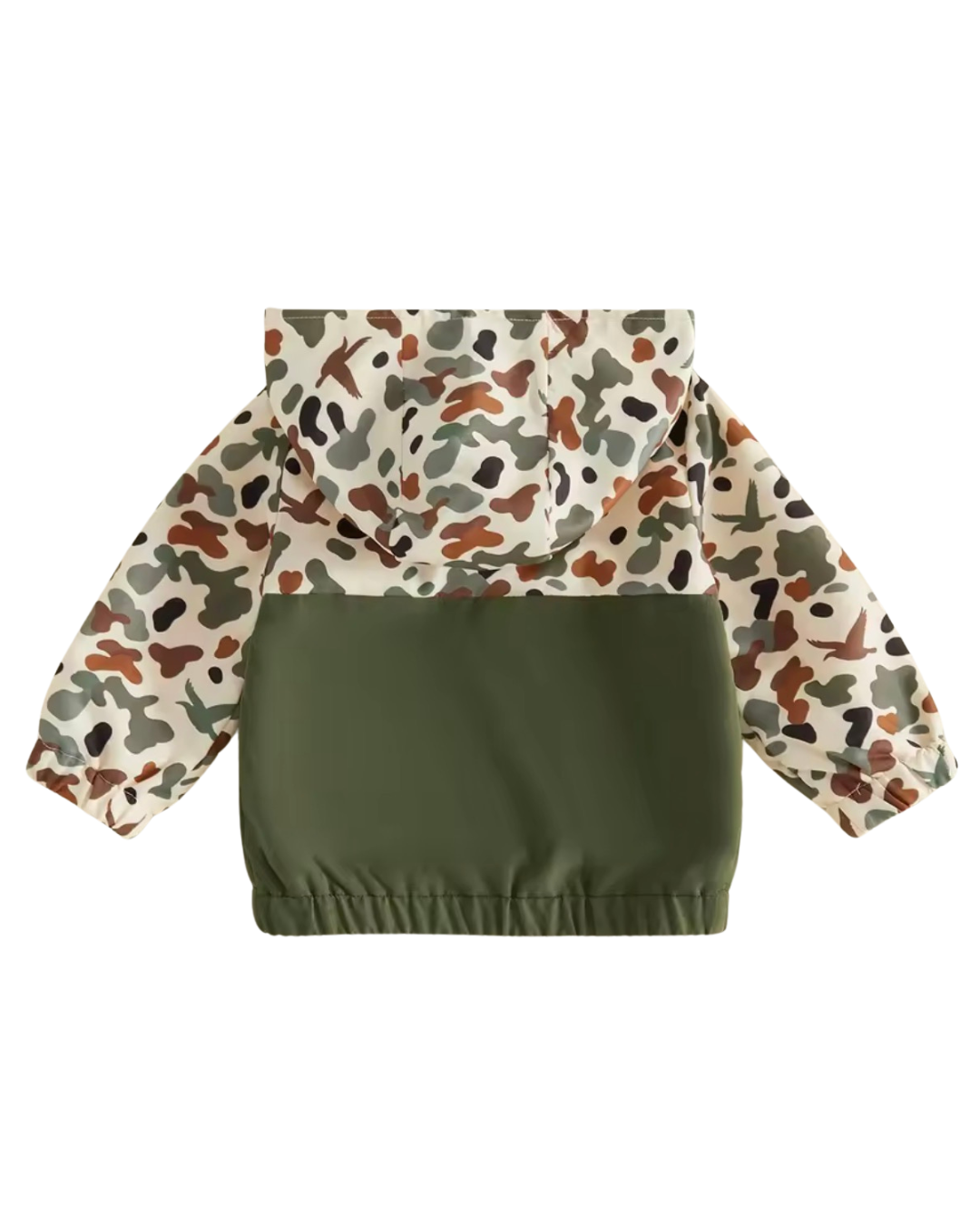 Color Block Camo Bird Raincoat