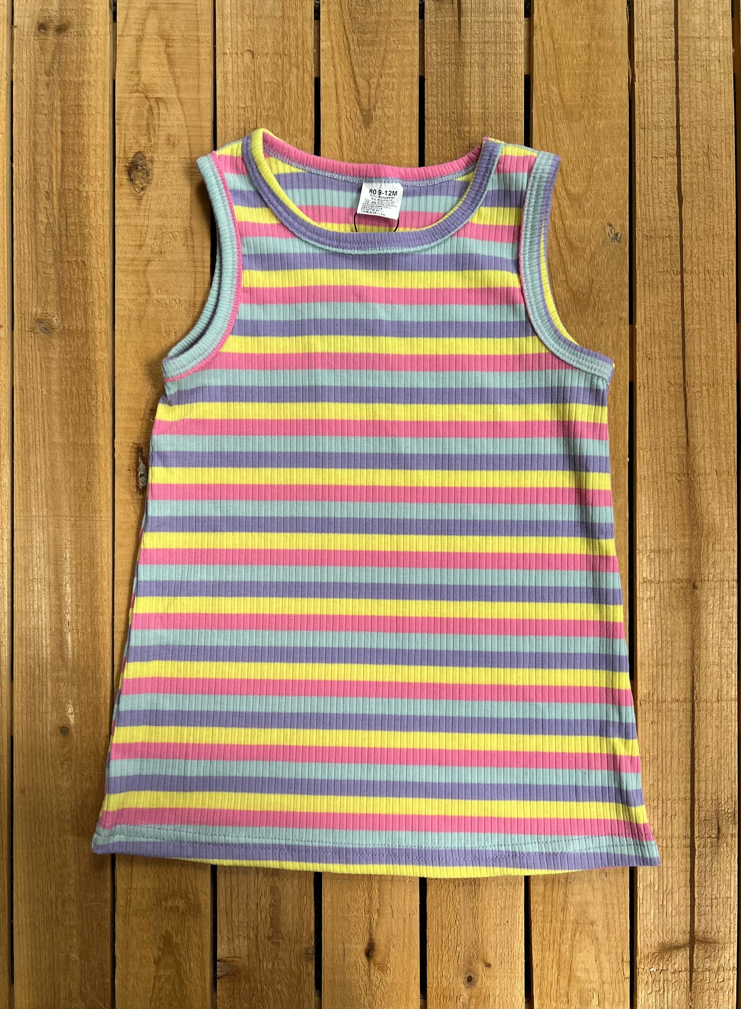 Pastel Striped Ribbed Dress