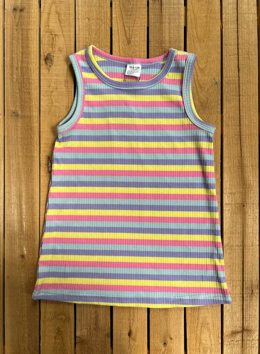 Pastel Striped Ribbed Dress