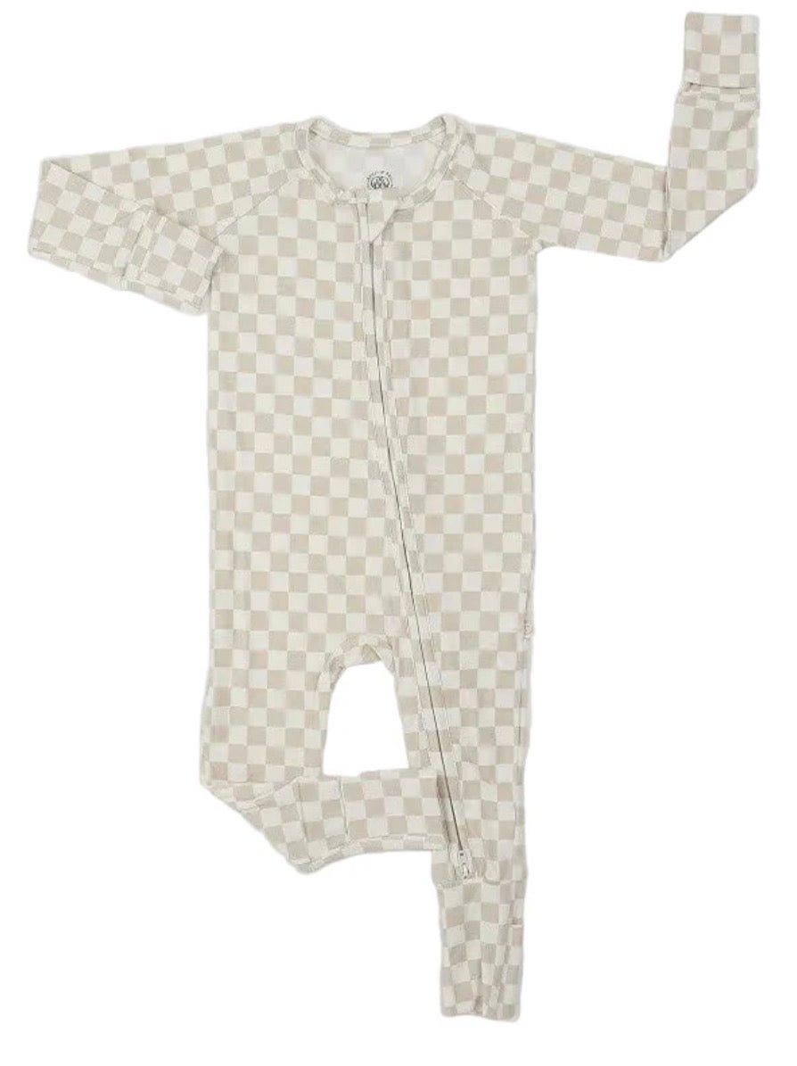 Neutral Checkered Bamboo Sleeper