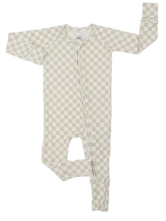 Neutral Checkered Bamboo Sleeper