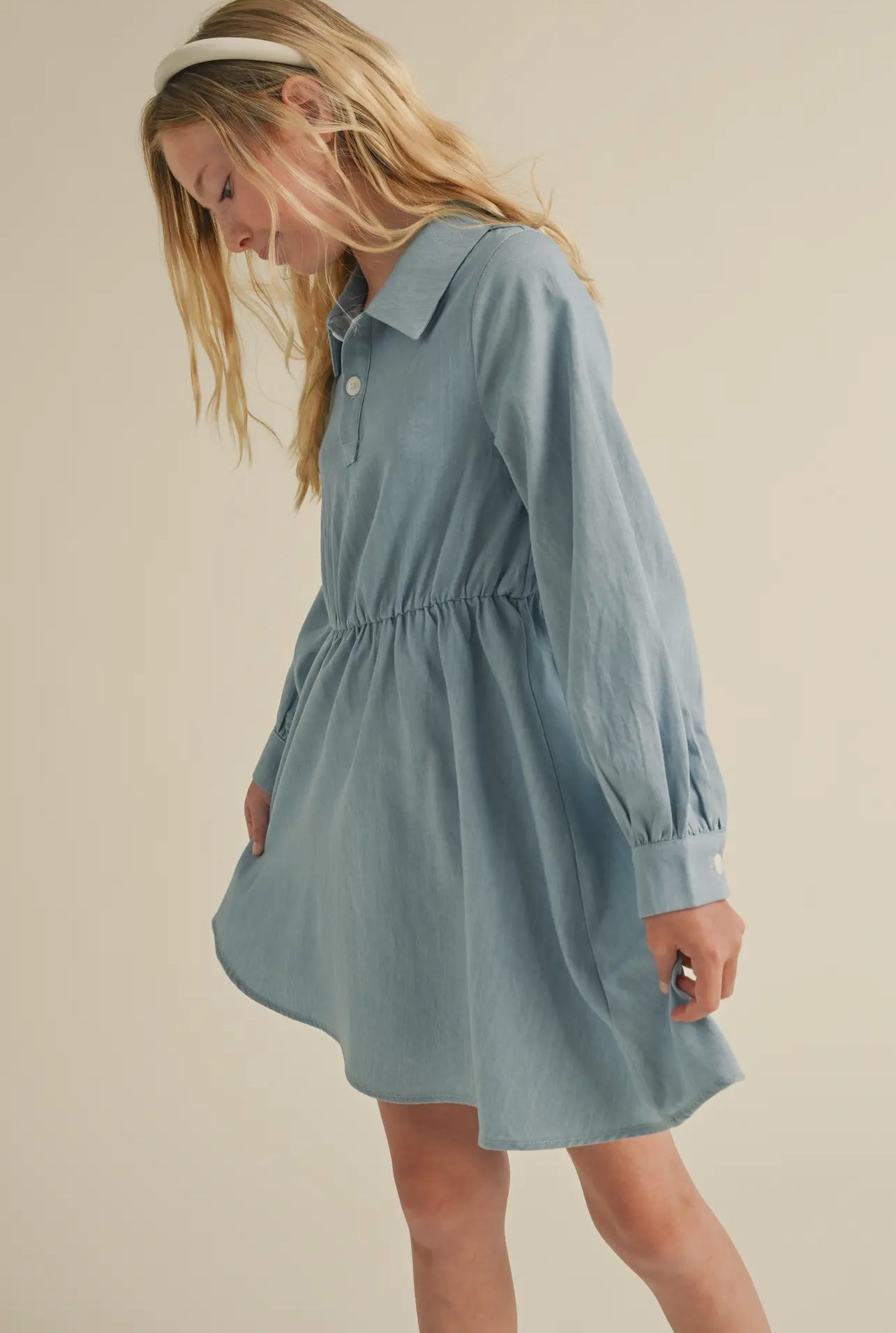 Denim Long Sleeve Shirt Dress