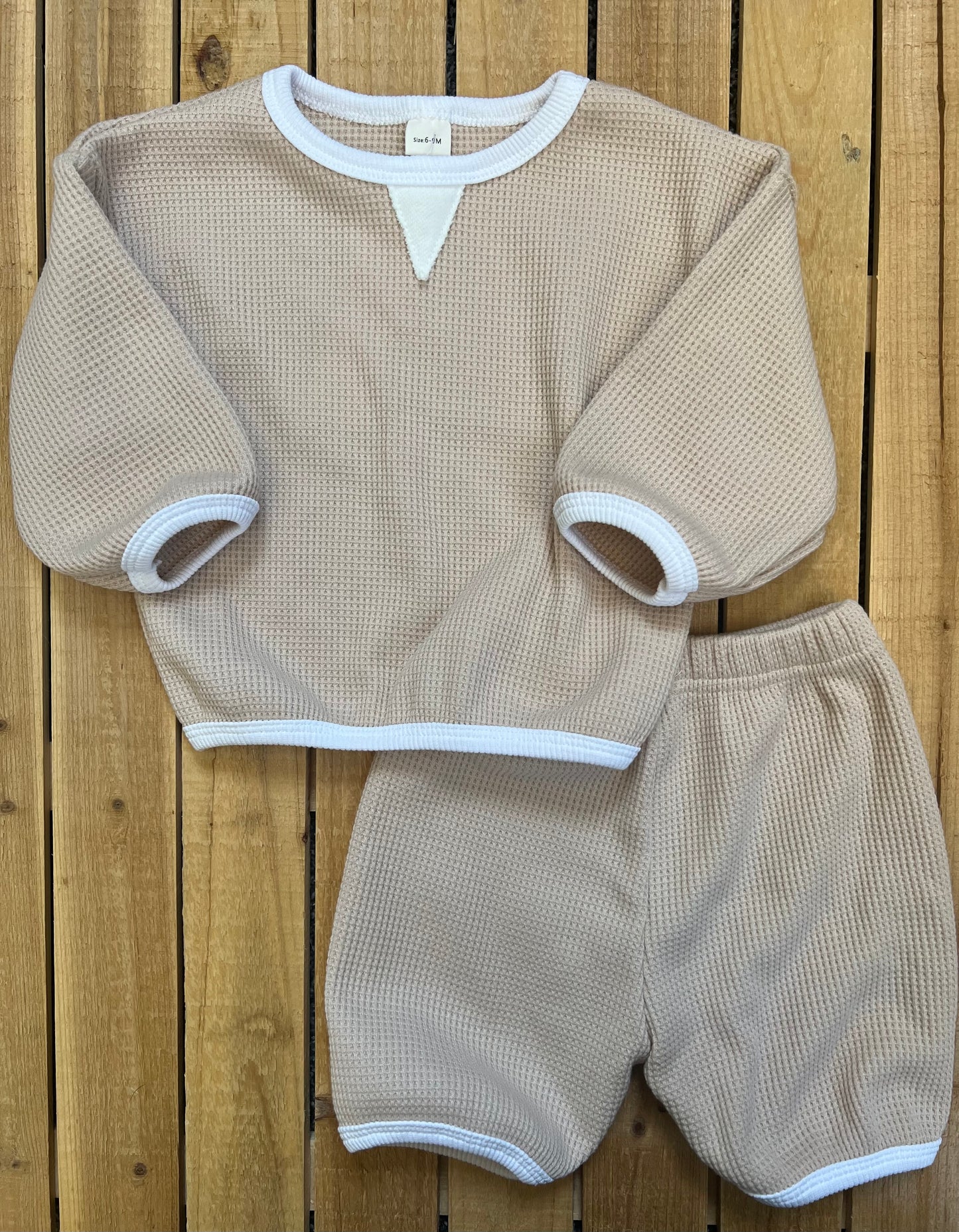 Oversized Neutral Waffle Knit Set