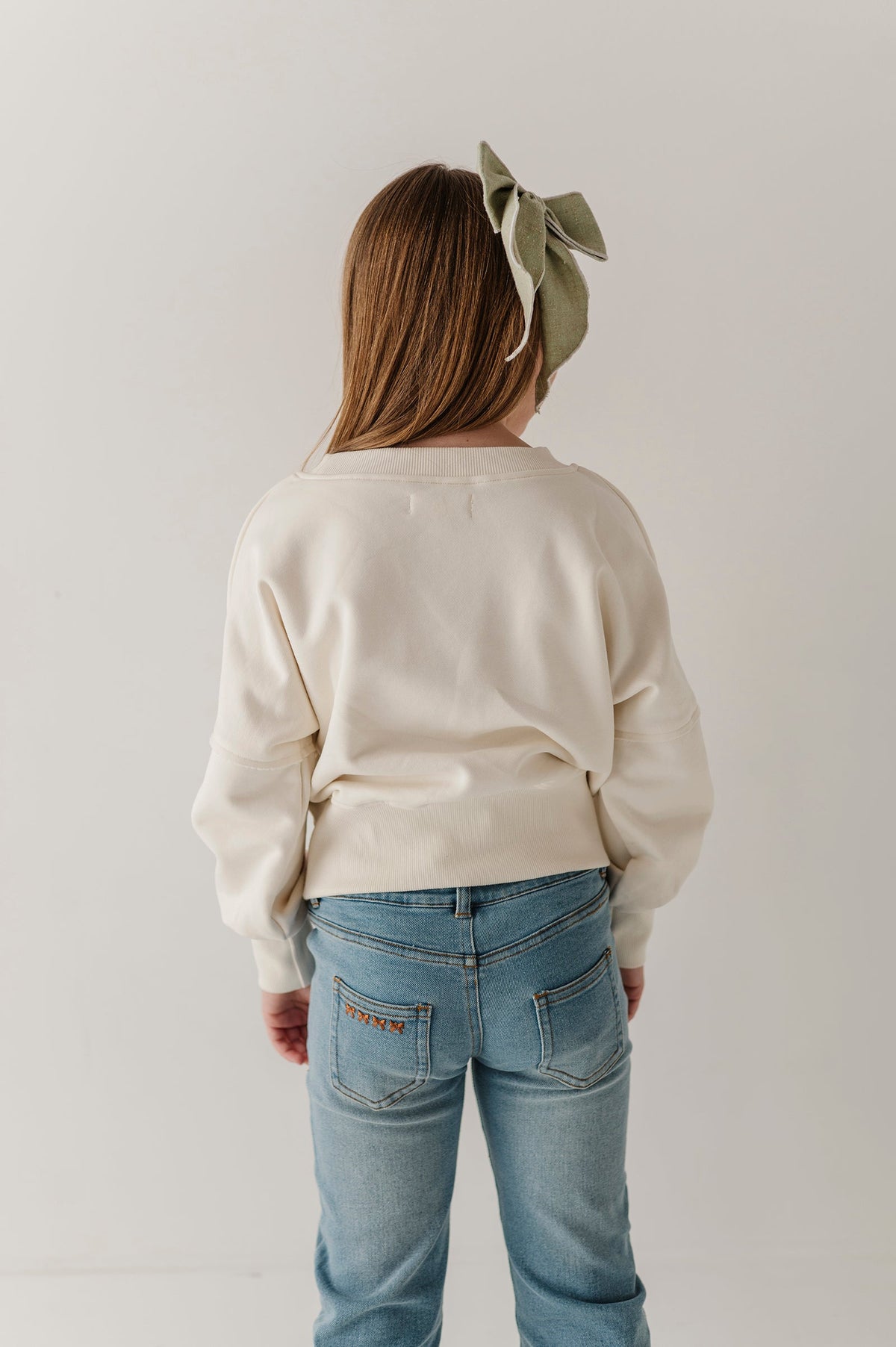 Girls Drop Shoulder Blouson Sweatshirt in Floral Garden