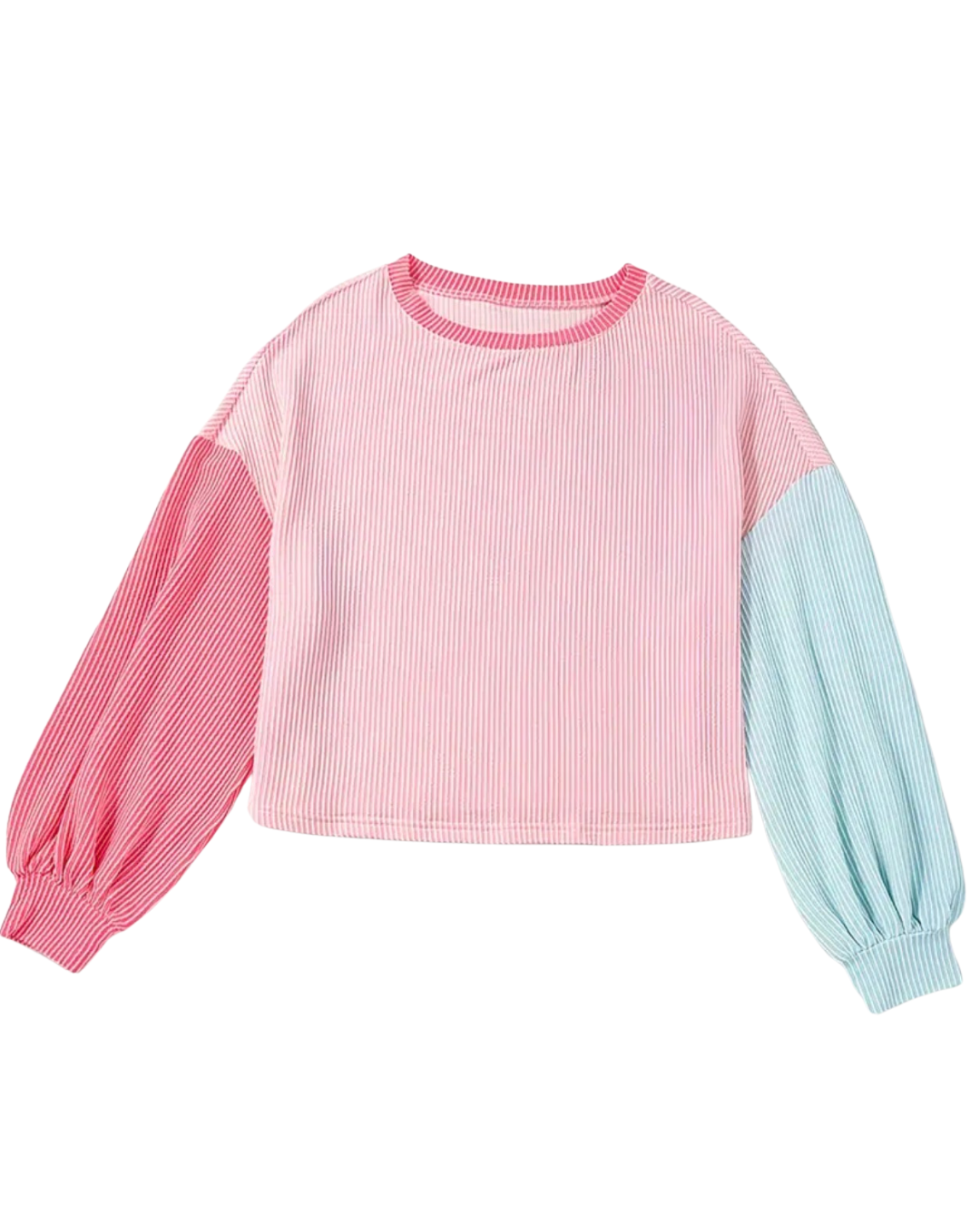 Color Block Ribbed Top