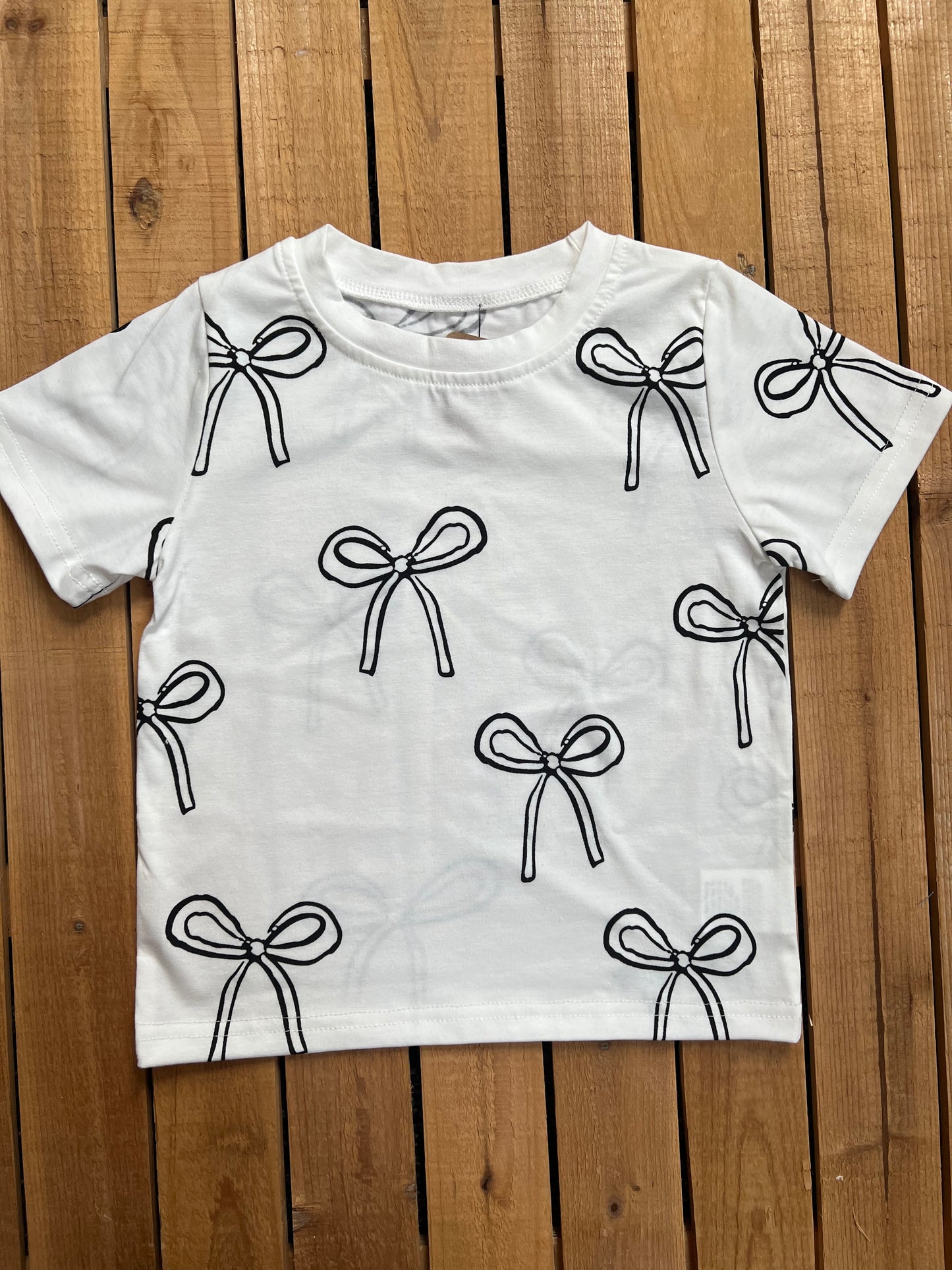 Neutral Bow Print Tee