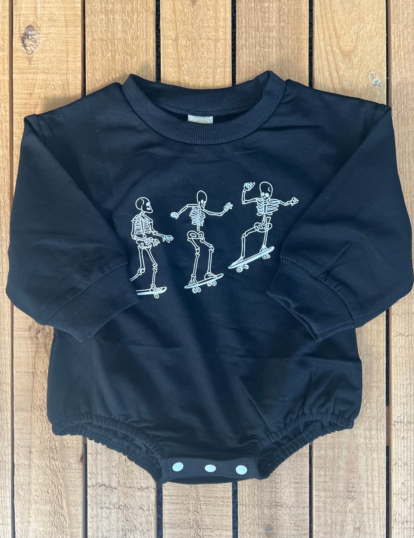 Skateboarding Skeletons Romper