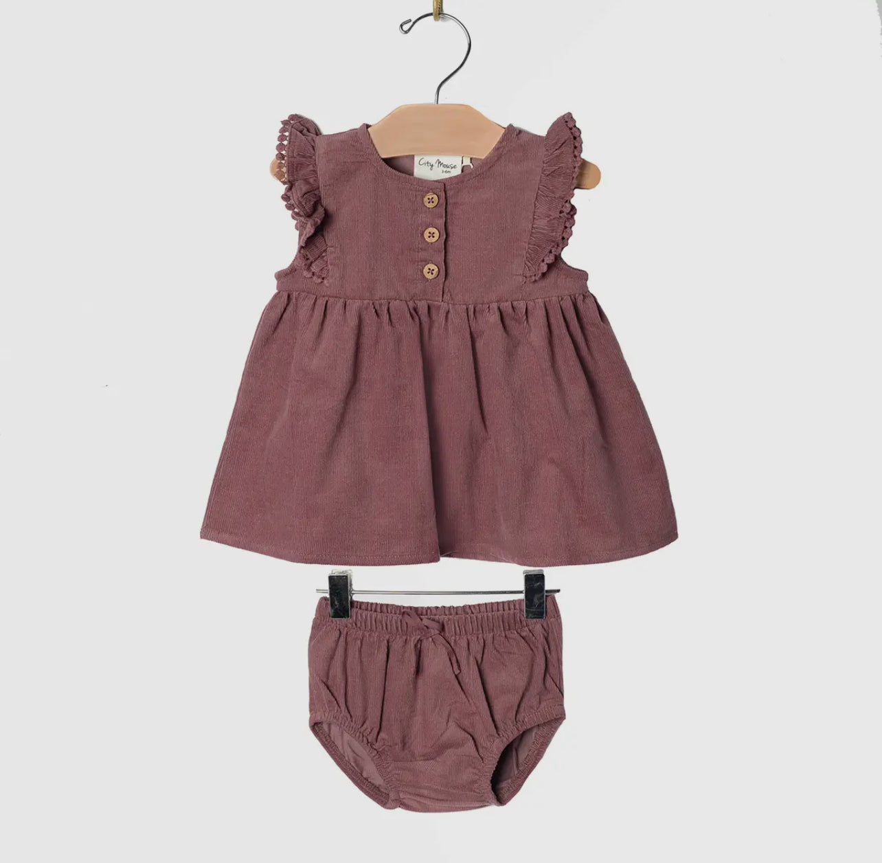 City Mouse Corduroy Pinafore Set