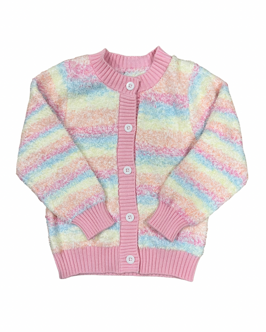 Pastel Rainbow Striped Cardigan