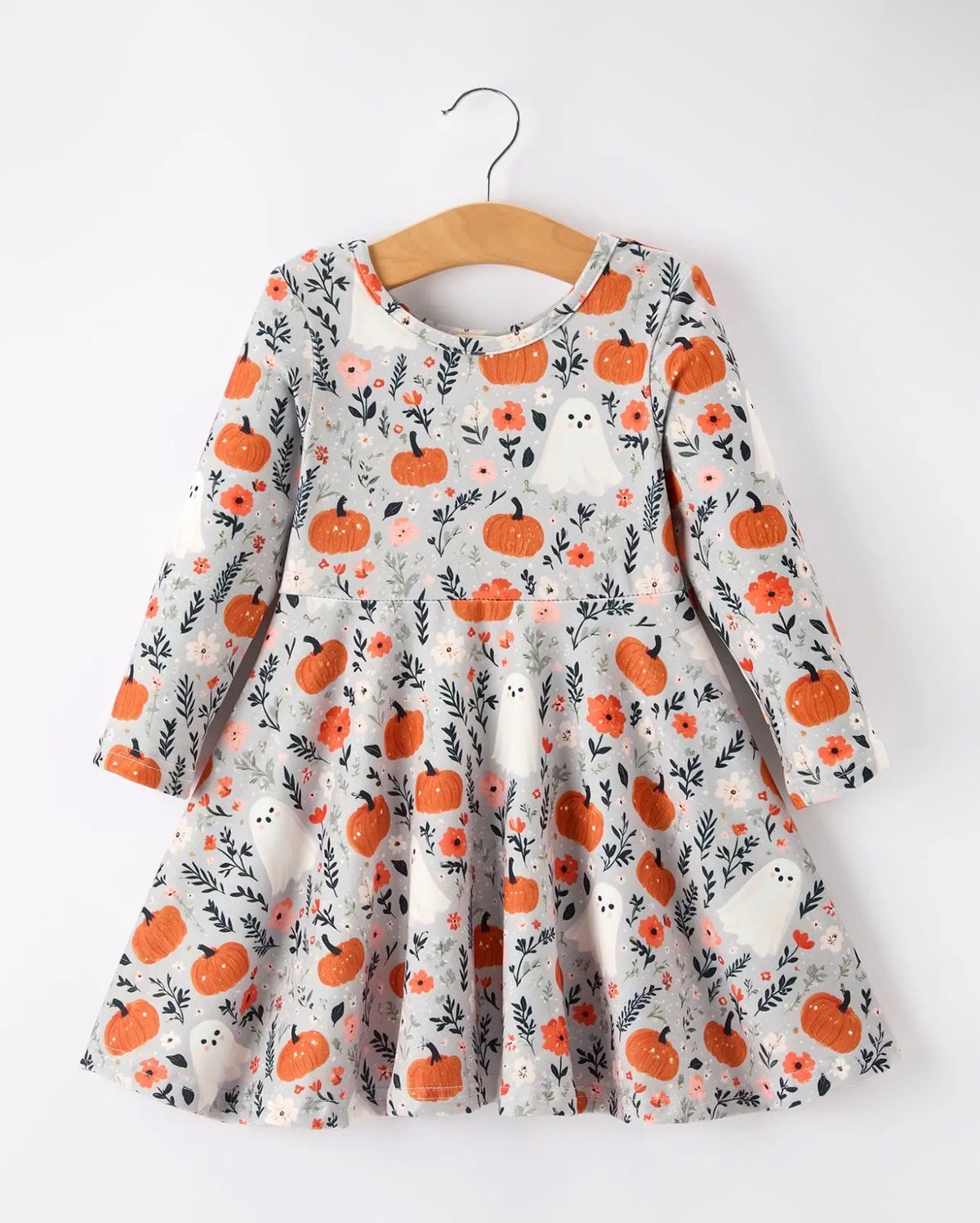 Halloween Pumpkin Ghost Twirl Dress