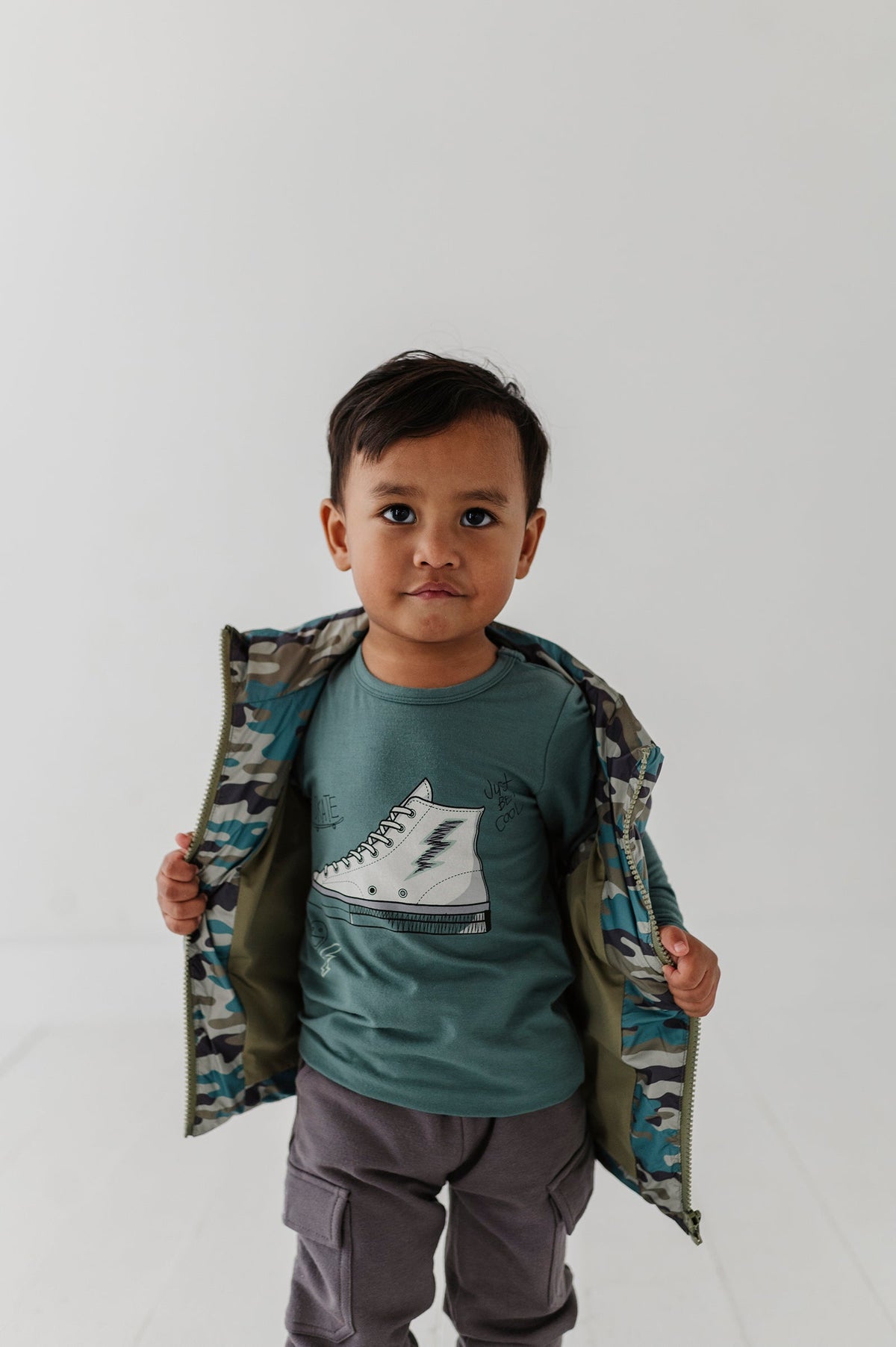 Boys Puffer Vest in Camouflage