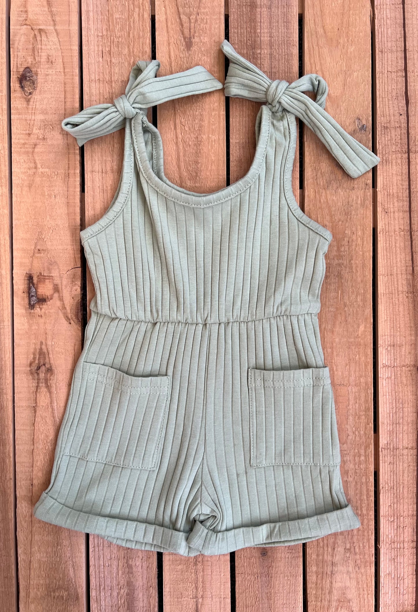 Sage Ribbed Romper