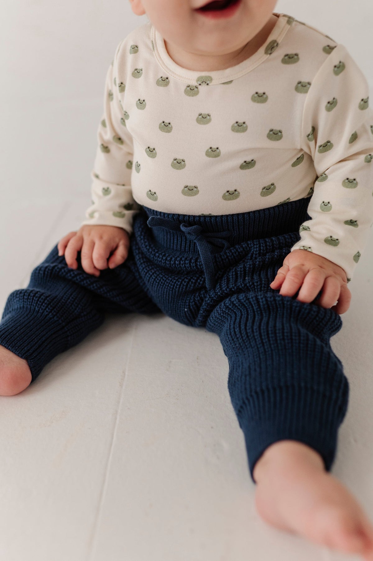 Baby Boy Knit Pants in Navy