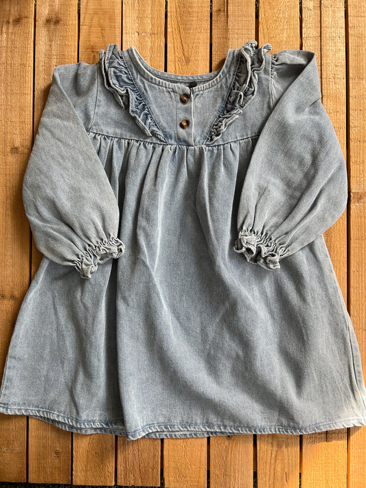 Denim Ruffle Dress