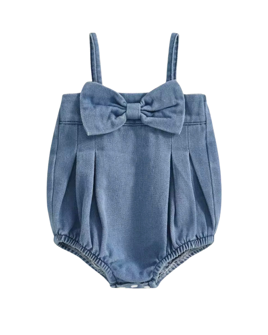 Denim Bow Romper