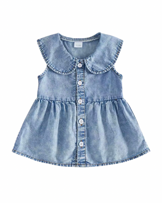 Denim Peter Pan Collar Top