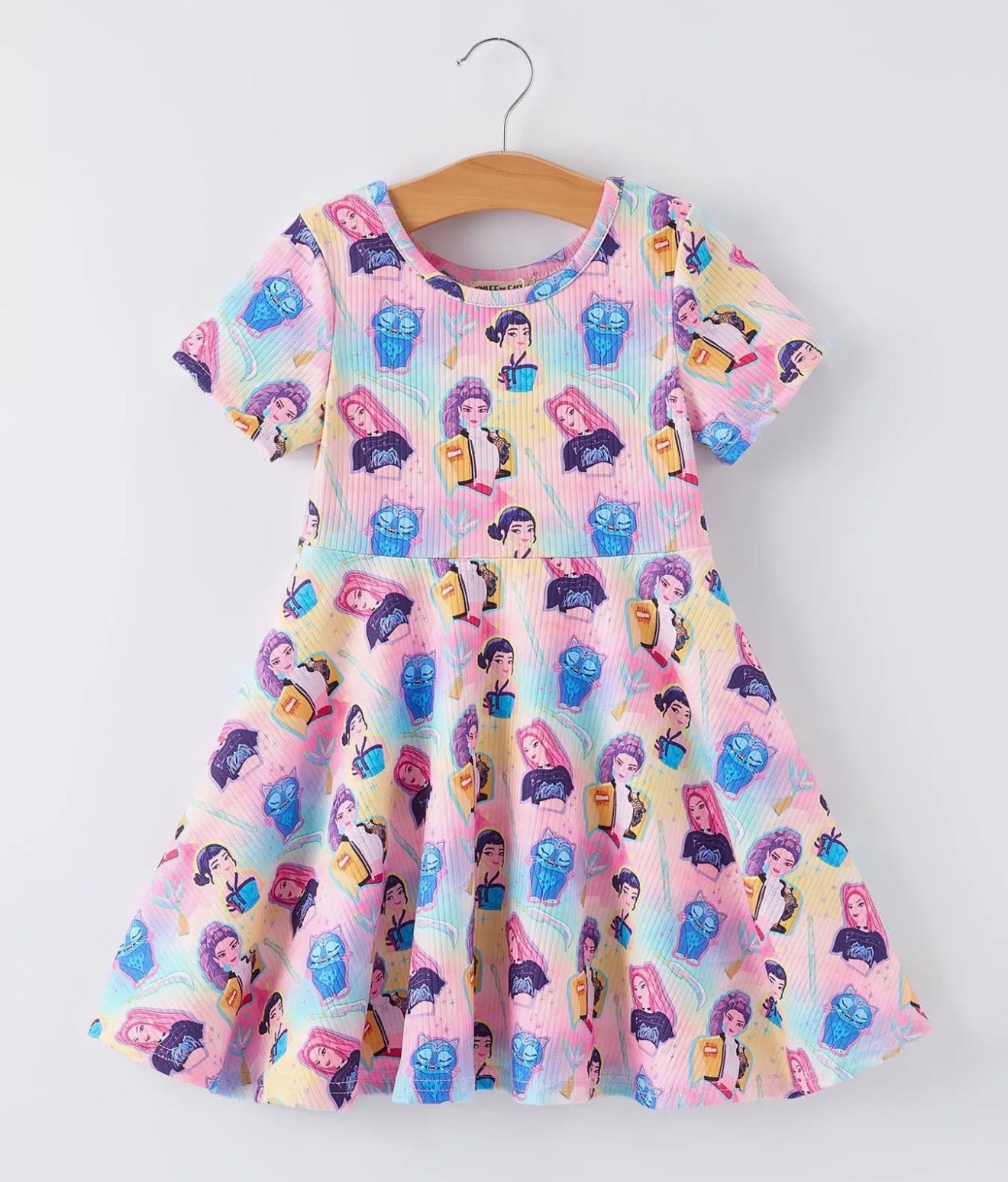 K-Pop Ribbed Twirl Dress