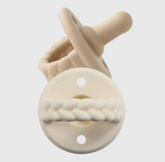 Sweetie Soother Pacifier Sets- Toast & Buttercream (6-18 months)