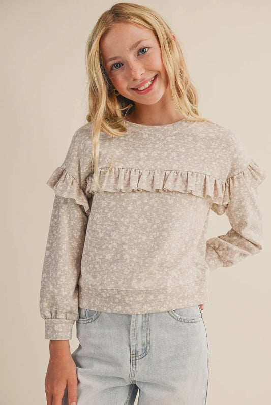 Ruffle Print Sweatshirt