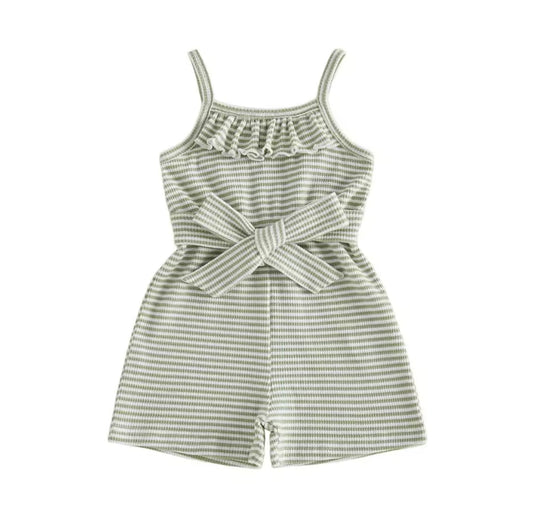 Sage Striped Romper