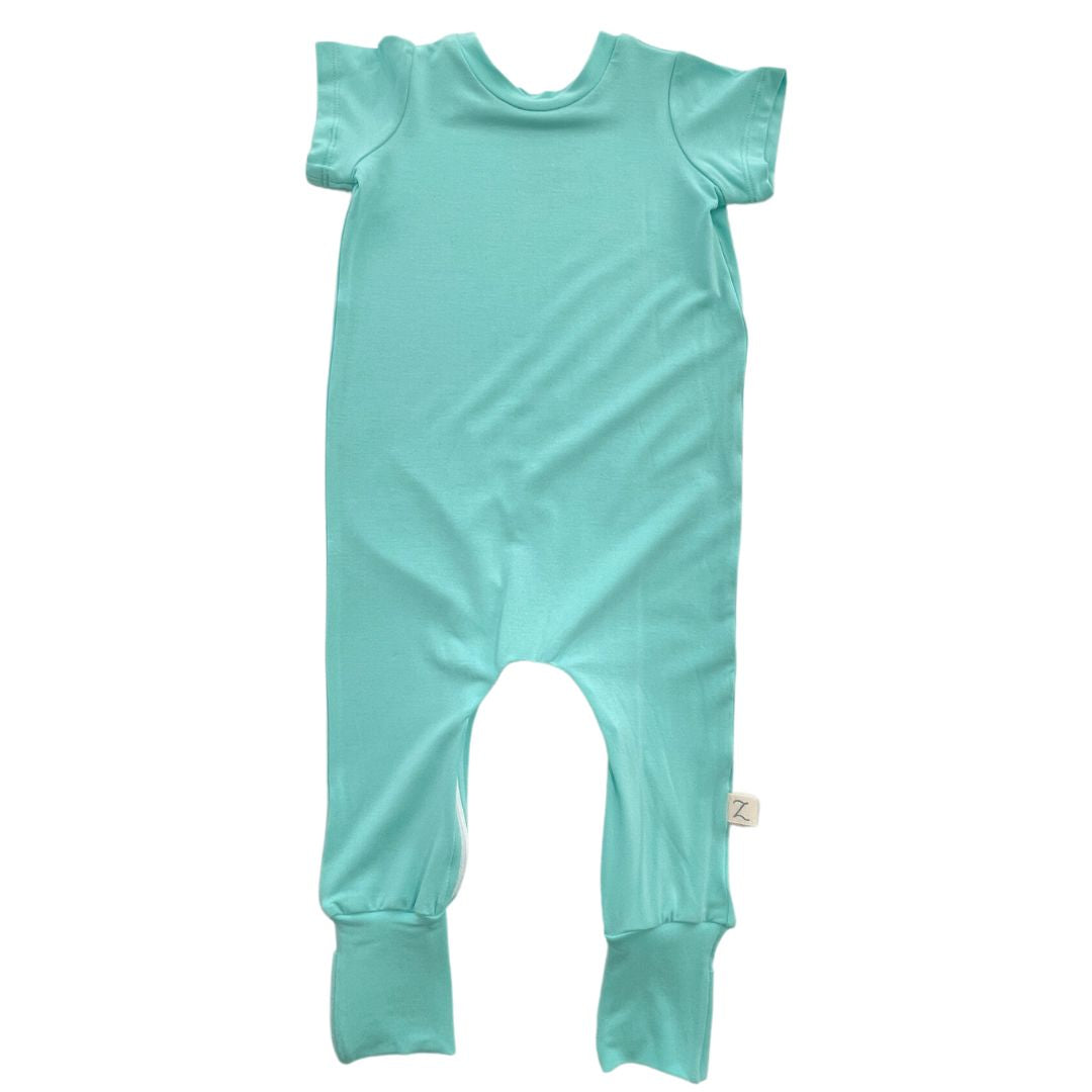 Zipease Mint Bamboo Lyocell Zip Romper