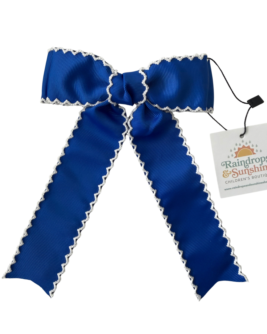 Royal Blue Moon Stitch Bow