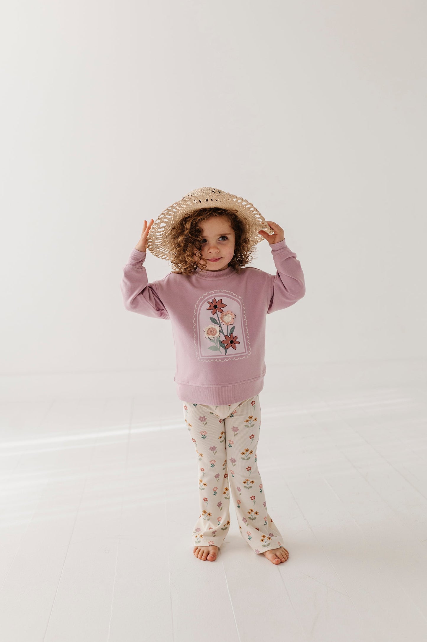 Girls Flare Pants in Meadow Bloom