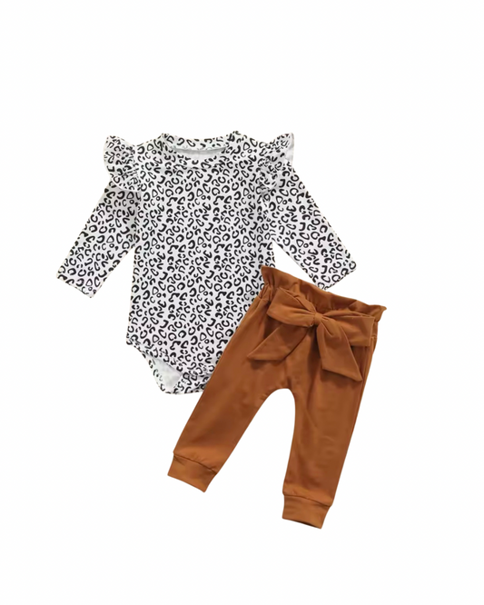 Leopard Print Onesie Set