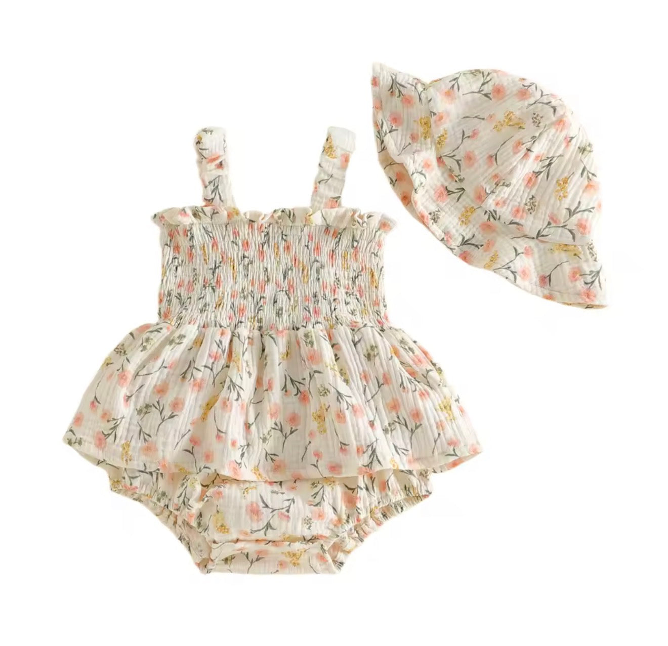 Muslin Floral Romper Set