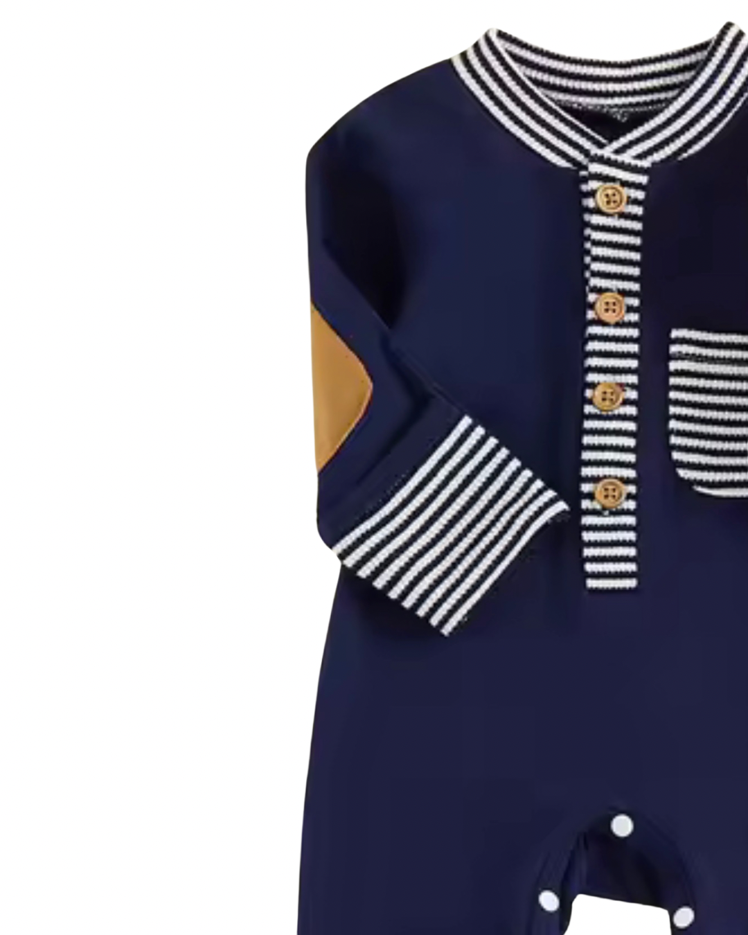 Navy Striped Pocket Romper