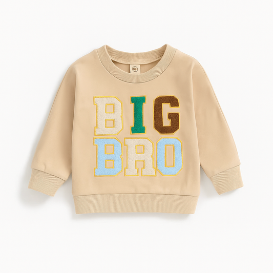Cream Big Bro Varsity Letter Pullover