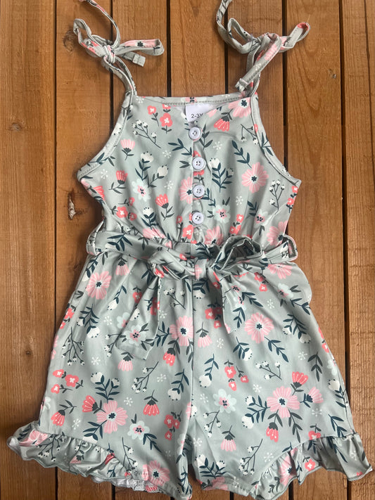 Sage Floral Romper