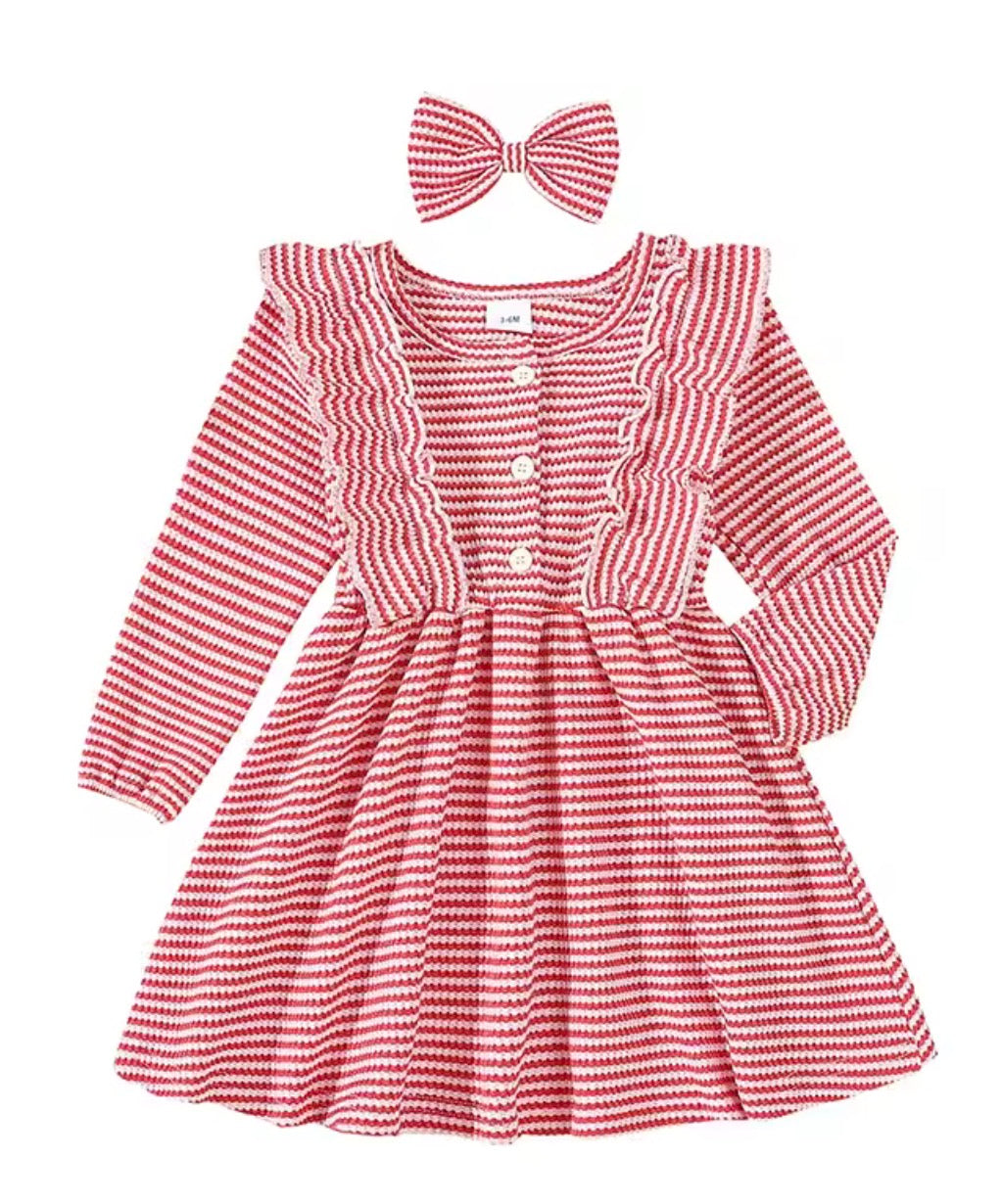 Red and White Striped Dress