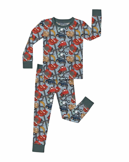 Blue Cars Bamboo Pajamas