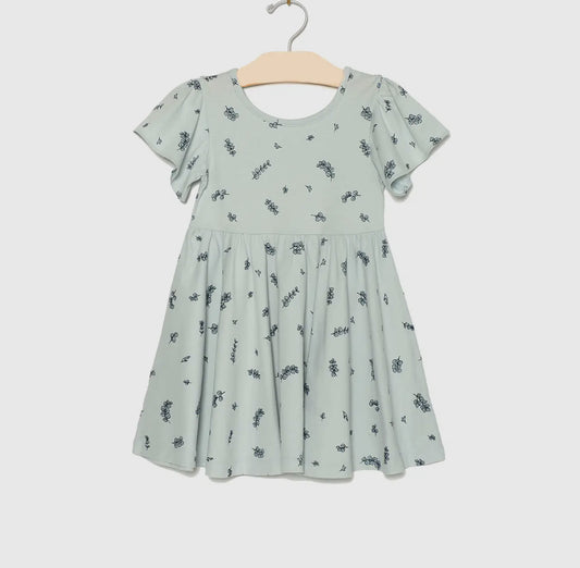 City Mouse Twirl Dress- Eucalyptus