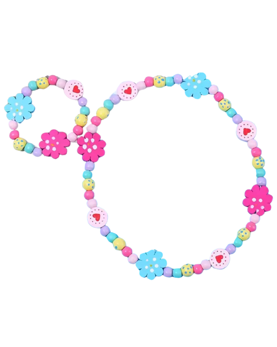 Wooden Daisy Necklace Set