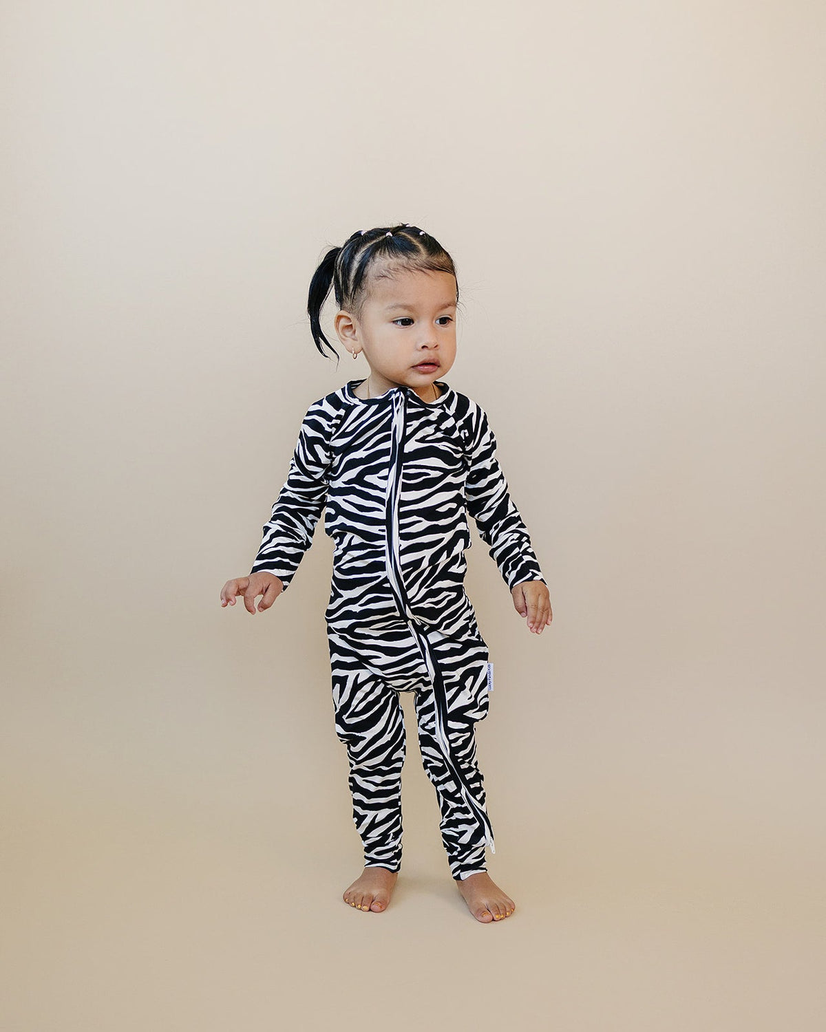 Bamboo Zip Romper | Zebra