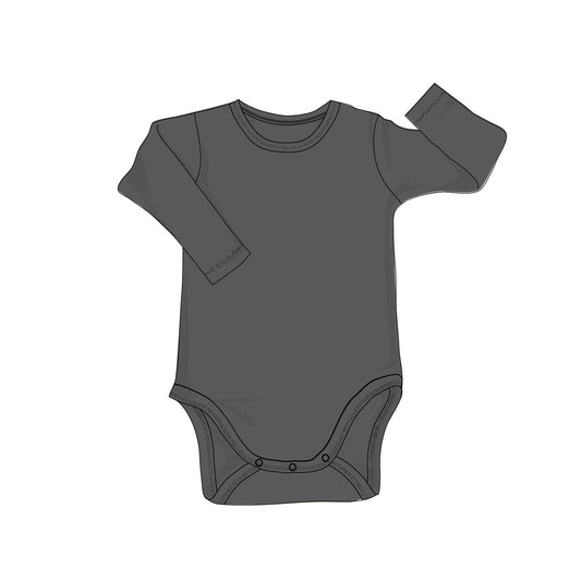 Baby Boy Long Sleeve Bodysuit in Charcoal