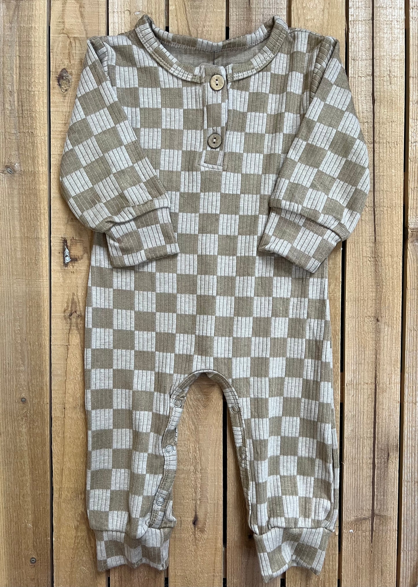 Ribbed Checkered Romper