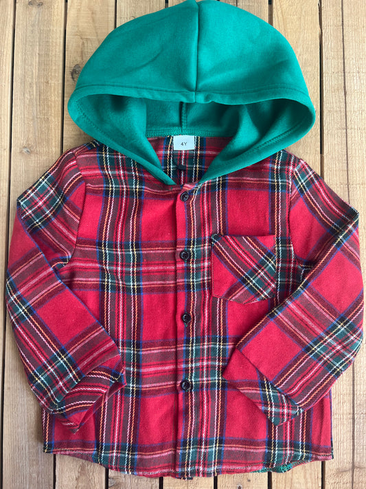 Green and Red Plaid Shacket