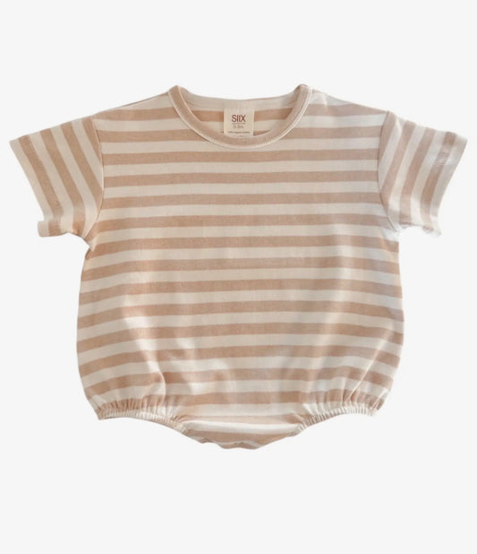 Biscuit Stripe T-Shirt Bubble Romper