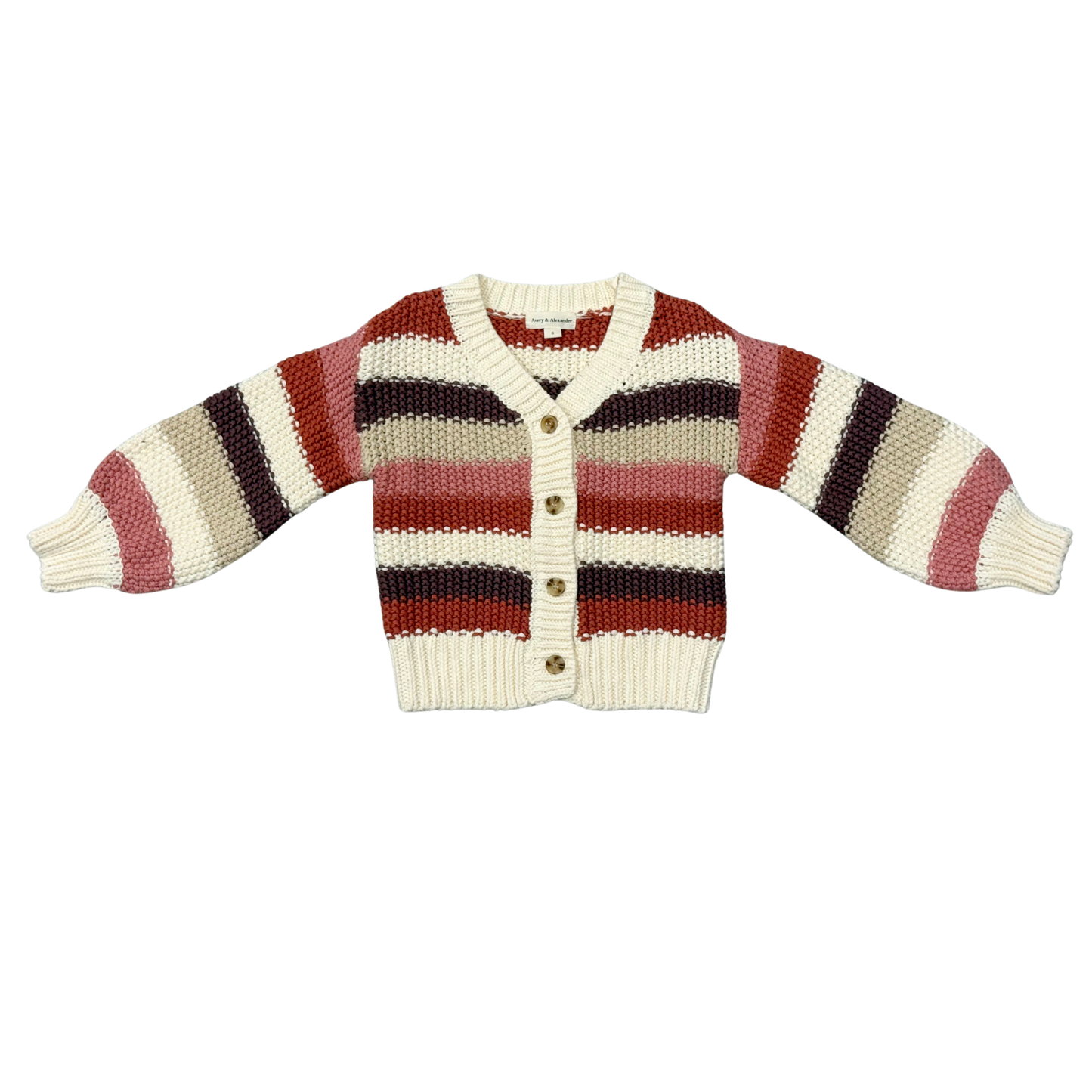 Girls Chunky Knit Cardigan in Multicolor