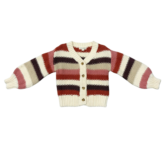 Girls Chunky Knit Cardigan in Multicolor