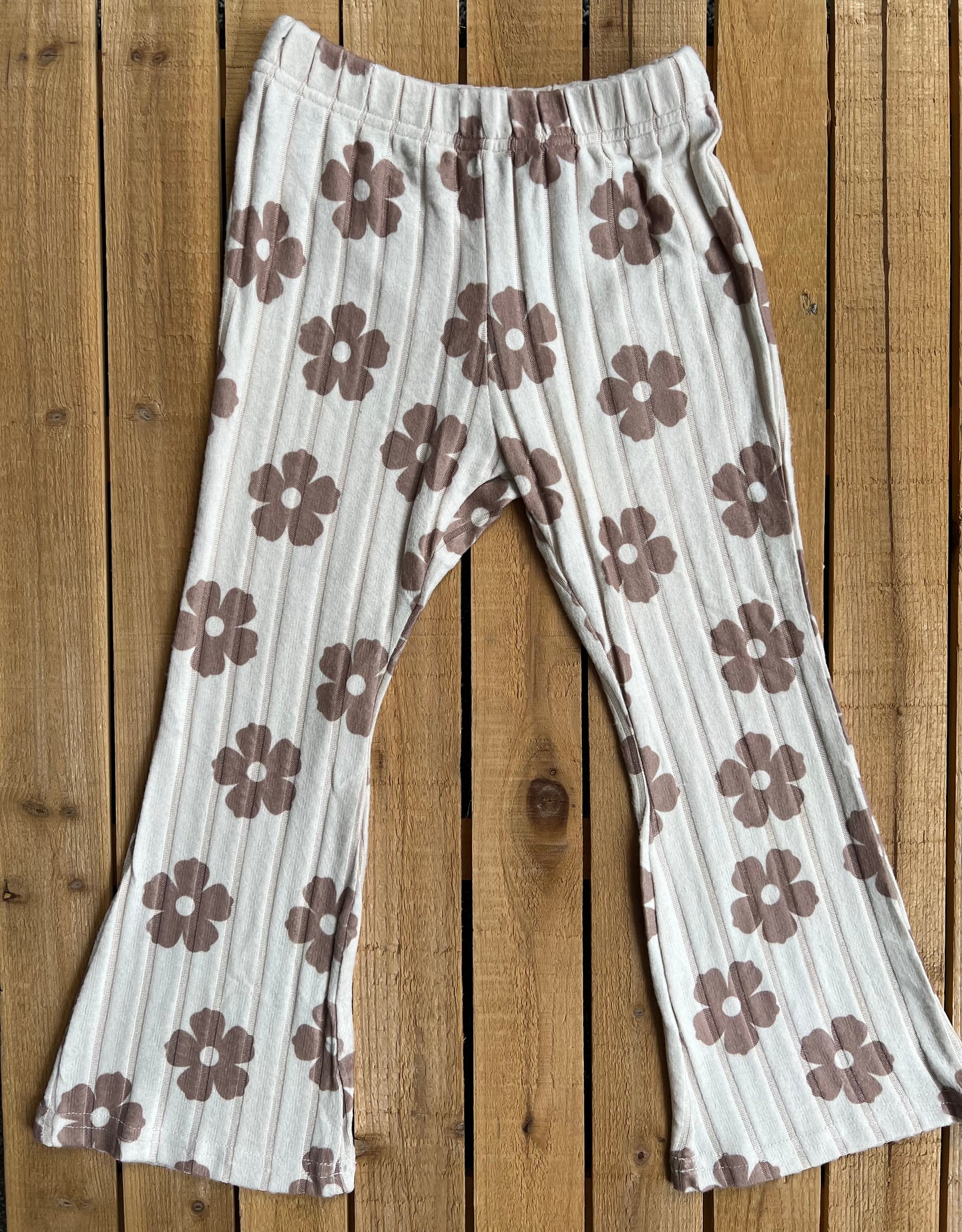 Neutral Flower Print Pants