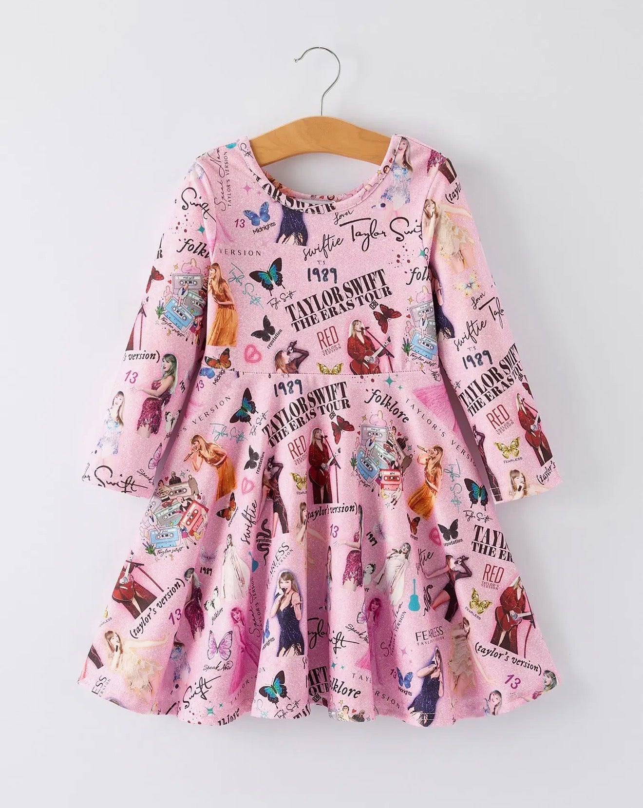 Swiftie Long Sleeve Twirl Dress