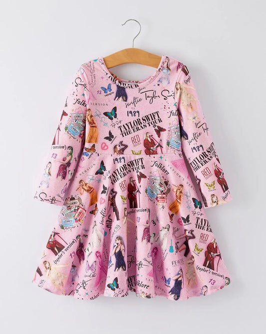 Swiftie Long Sleeve Twirl Dress