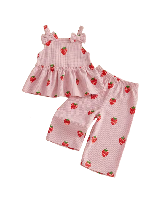 Strawberry Peplum Set